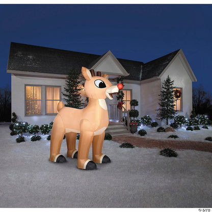 10 Ft GIANT Rudolph Inflatable Outdoor Yard Decoration with LED Lights Reindeer
