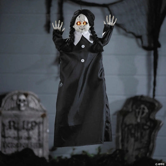 27" Hanging Haunted Doll Animated