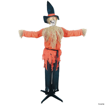 See Video! 6' Life Size Talking Skeleton Scarecrow Animated Halloween Haunt Prop