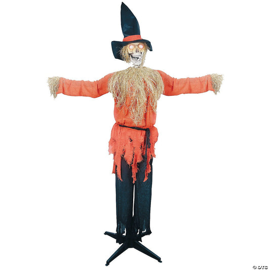 See Video! 6' Life Size Talking Skeleton Scarecrow Animated Halloween Haunt Prop