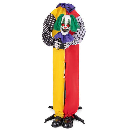 4.5 FT Headless Killer Clown Animated Halloween Decoration Prop Outdoor Circus