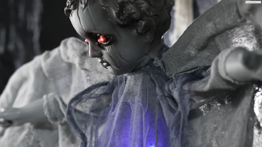 3' Animated Graveyard Angel Cherub Spirit Moving Wings Halloween Haunt Prop 2025