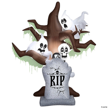 8 Ft Haunted Ghost Tree Lightshow ShortCircuit Inflatable Outdoor Halloween Yard