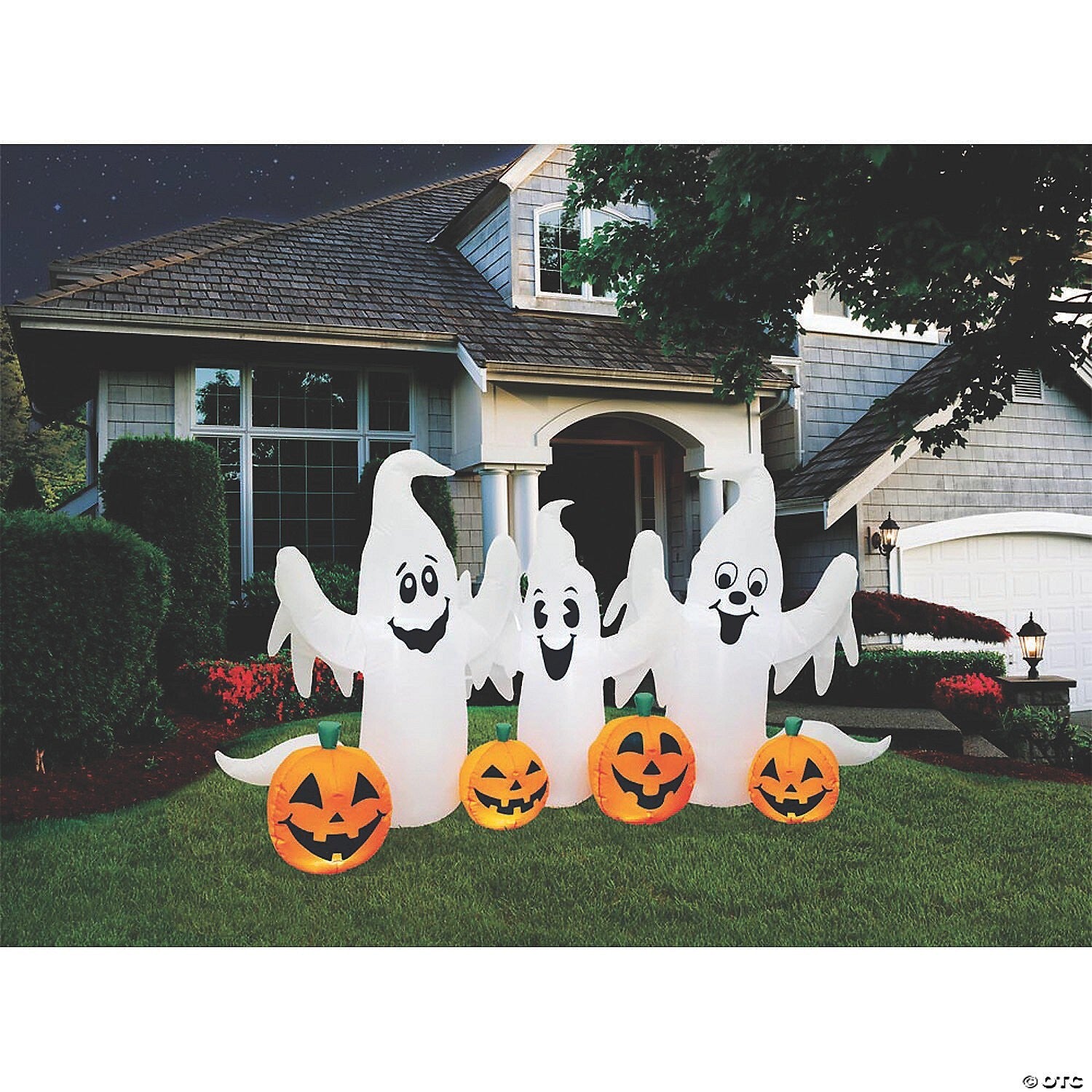 6 Ft Inflatable Ghost & Pumpkins Outdoor Halloween Yard Decoration Airblown Prop