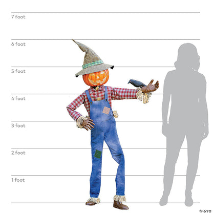 See Video LifeSize Pumpkin Scarecrow Animated Halloween Porch Decoration Outdoor