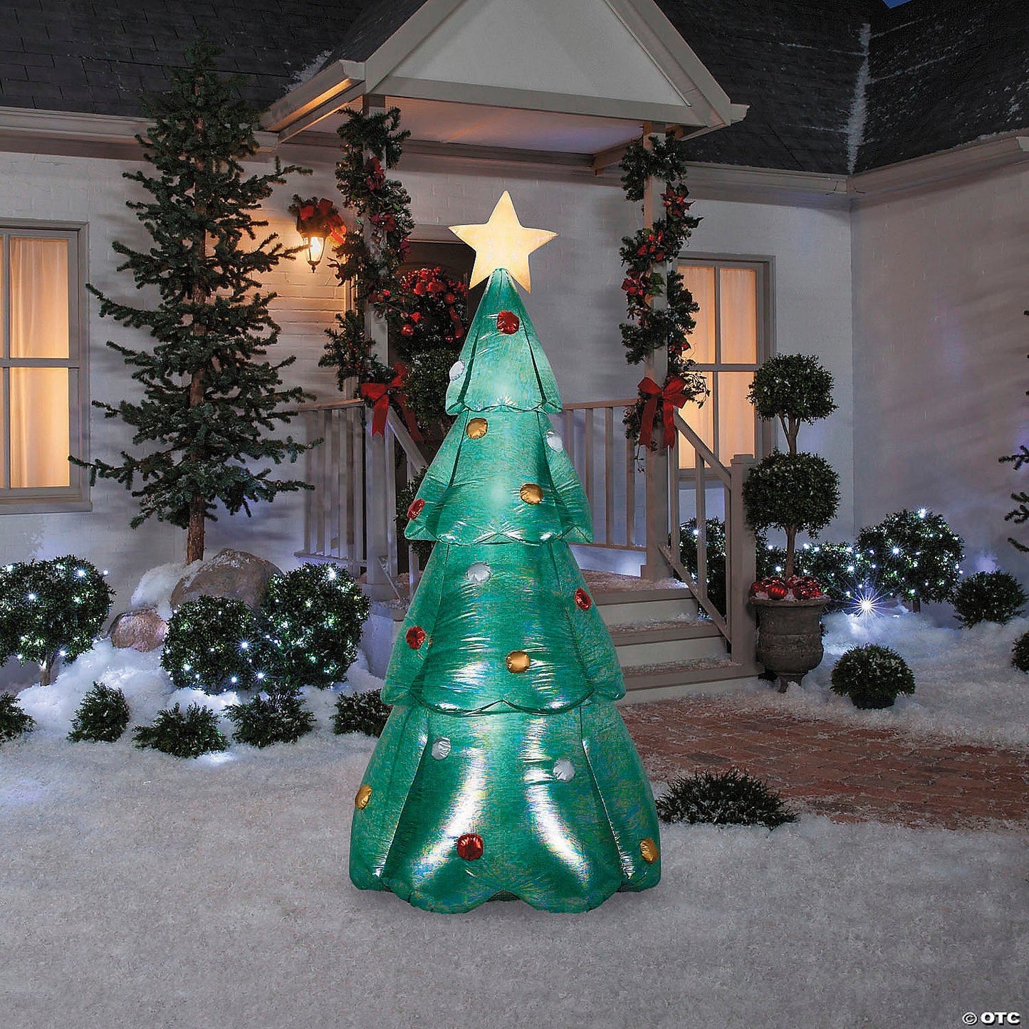 90" Lighted Christmas Tree Inflatable Iridescent Fabric