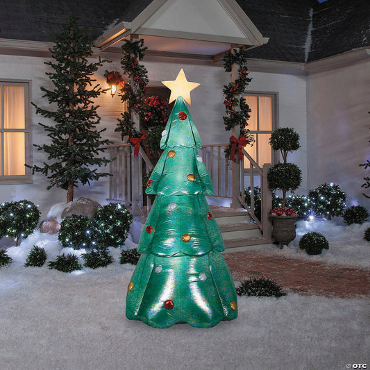 90" Lighted Christmas Tree Inflatable Iridescent Fabric
