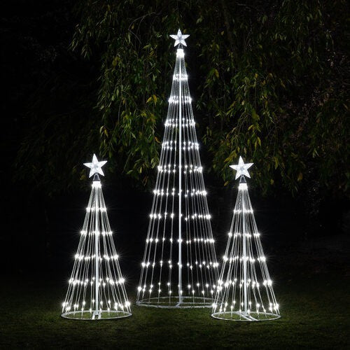 4' 6' 9' 12' Cool White Animated LightShow Cone Tree Christmas Outdoor Yard LED