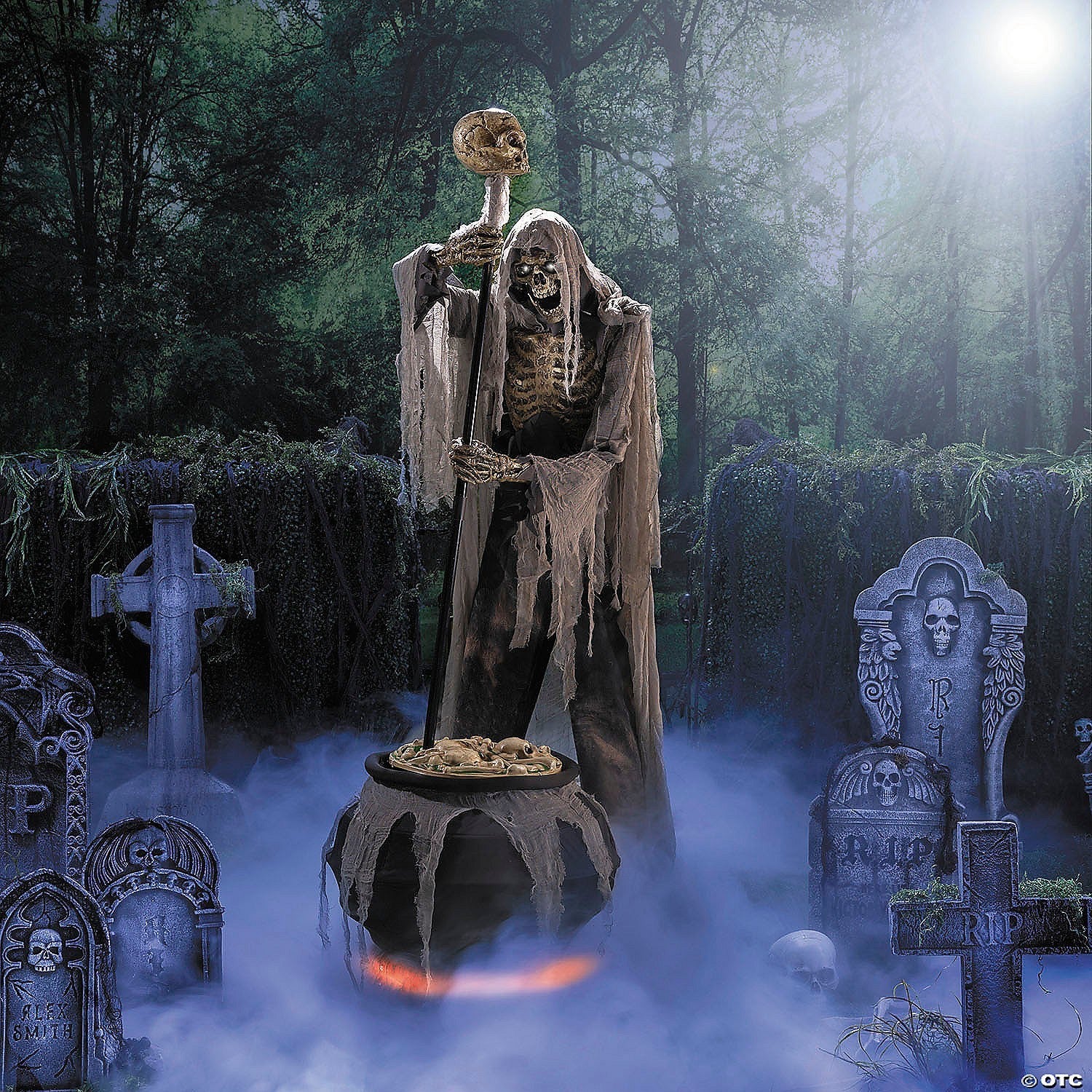 6.7 Ft Cauldron Creep Animatronic Halloween Spirit Haunt Decor Witch Prop 2025