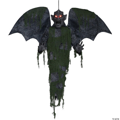 See Video! Life Size Gargoyle Cemetery Animated Halloween Outdoor Haunted Prop