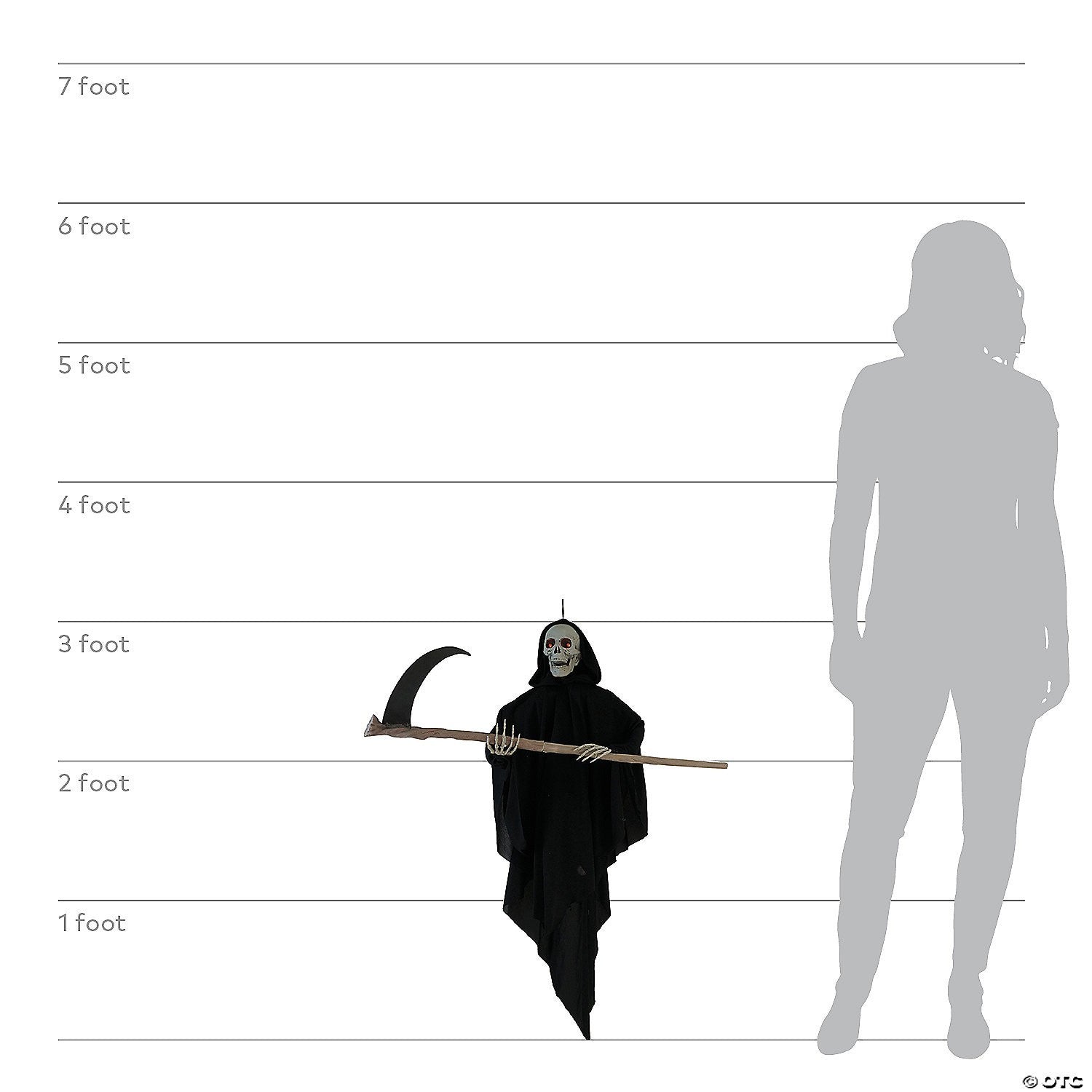 3 Ft Hanging Reaper Animated Halloween Decoration Outdoor Haunt Yard Prop Grave