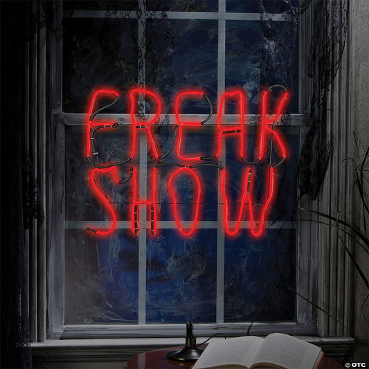 24" Lighted Neon FREAK SHOW Sign LED Halloween Decor Outdoor Haunt Prop Circus