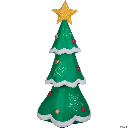7.5' Lighted Christmas Tree Micro LED Lights Star Inflatable Outdoor Yard Decor