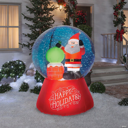 5.6 Ft Animated Santa Snow Globe Christmas Inflatable Outdoor Yard Decor Lighted