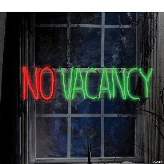 24" Lighted Neon NO VACANCY Sign LED Glo Halloween Decor Haunt Hotel Prop Psycho
