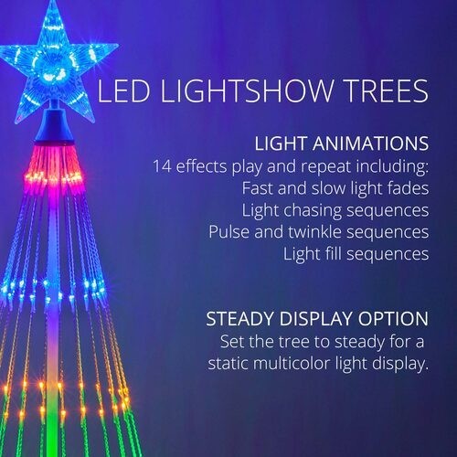 4' 6' 9' 12' Multicolor Animated LightShow Cone Tree Christmas Outdoor Yard LED