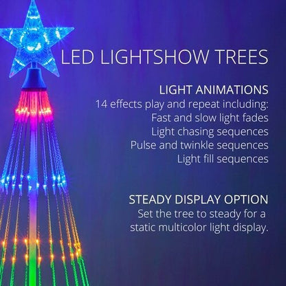 4' 6' 9' 12' Multicolor Animated LightShow Cone Tree Christmas Outdoor Yard LED