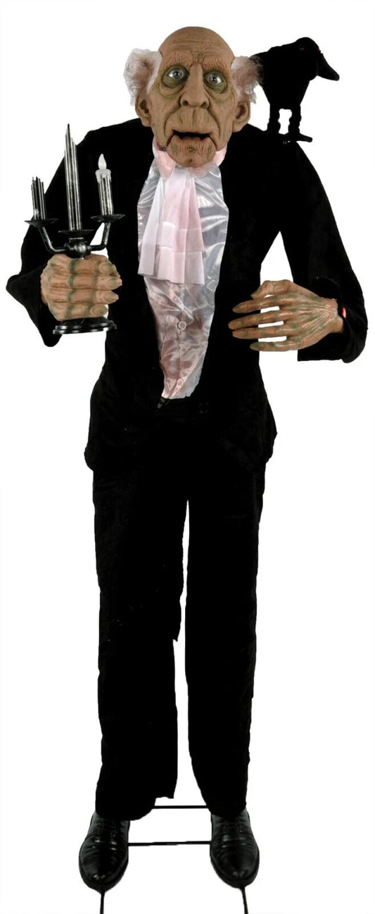 See Video! Life Size Animatronic Butler Animated Halloween Haunt Talking Prop