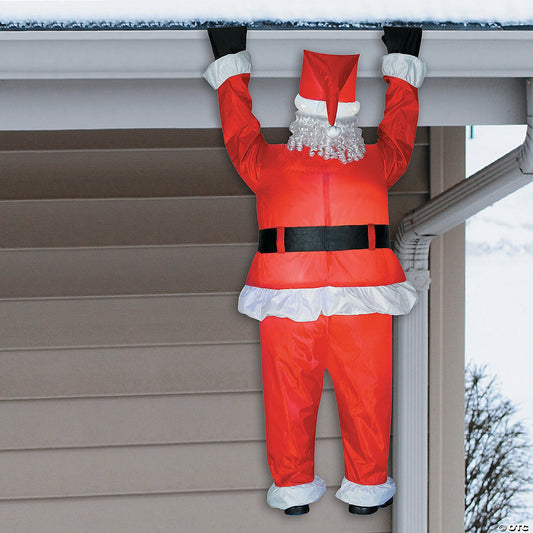 78" Hanging Santa Inflatable Gutter Roof Christmas Outdoor Yard Decor Griswold