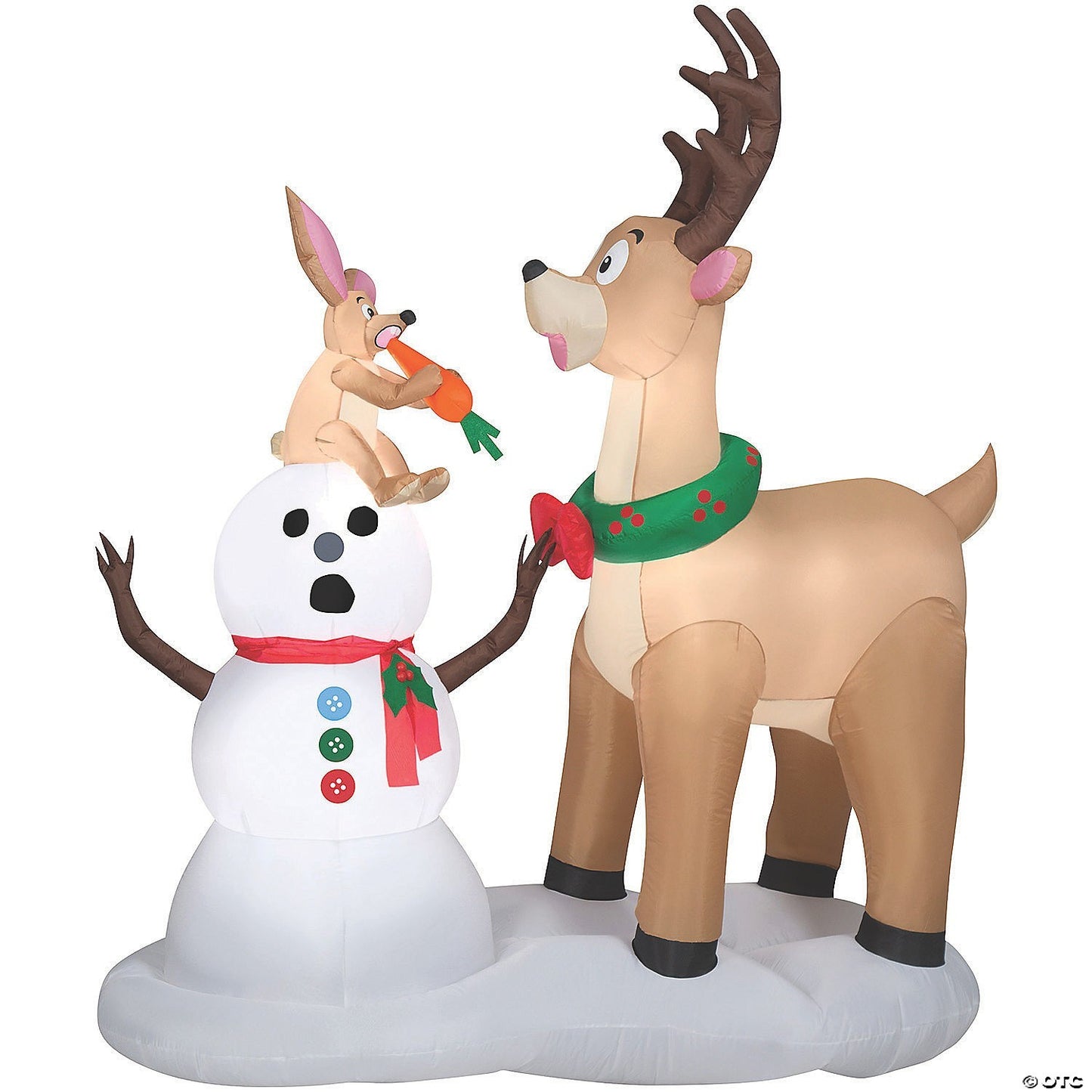 72" Reindeer Snowman Rabbit Lighted Christmas Inflatable