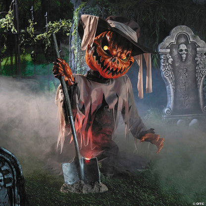 3 Ft Graveyard Pop Up Pumpkin Animated Halloween Spirit Haunt Decor Prop 2025