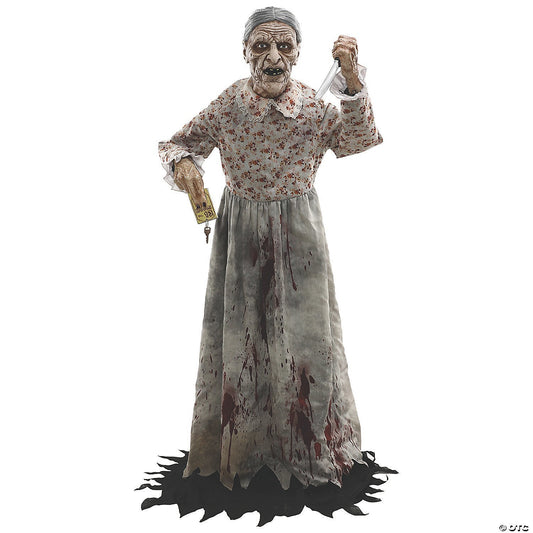LifeSize Granny Bates Motel Psycho Static Halloween Home Haunted Decoration Prop