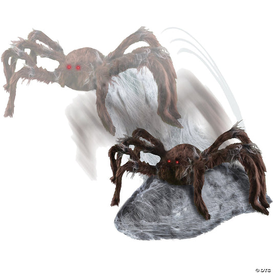 HUGE Animated Brown Jumping Spider Halloween Decoration Outdoor Haunt Yard Prop
