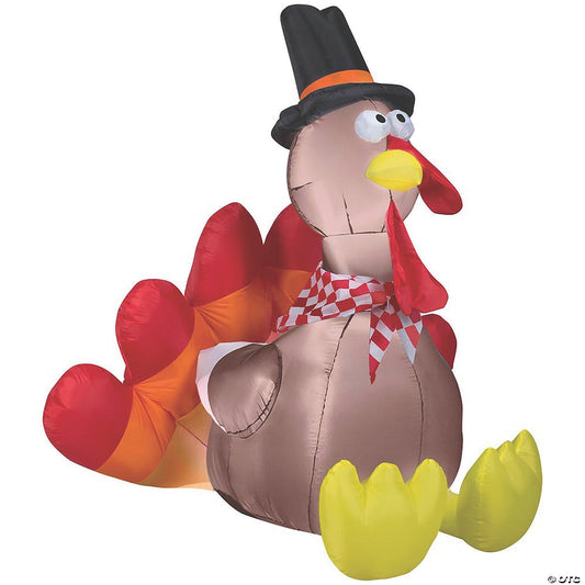 60" Pilgrim Turkey Thanksgiving Outdoor Blow Up Inflatable Yard Decoration