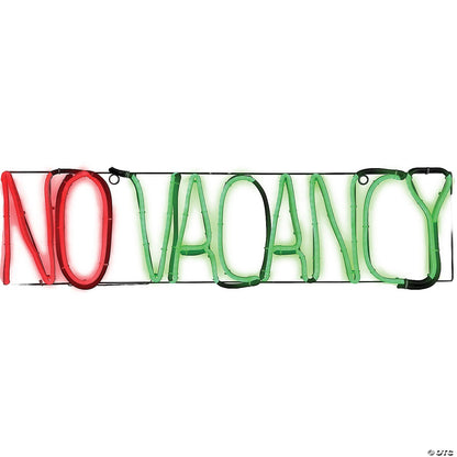 24" Lighted Neon NO VACANCY Sign LED Glo Halloween Decor Haunt Hotel Prop Psycho