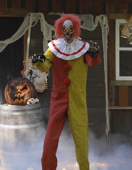 7' Pesky the Clown Killer Zombie Animated Halloween Haunted Prop Circus Carnival