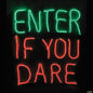 20" Lighted Neon ENTER IF YOU DARE Sign Halloween Decoration Outdoor Haunt Prop