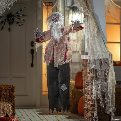 See Video! Hanging Werewolf Animated Halloween Decoration Outdoor Haunted Prop