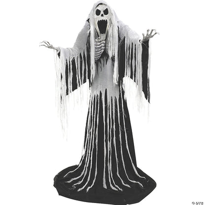 See Video LifeSize 7' Wailing Soul Cemetery Reaper Animated Halloween Haunt Prop