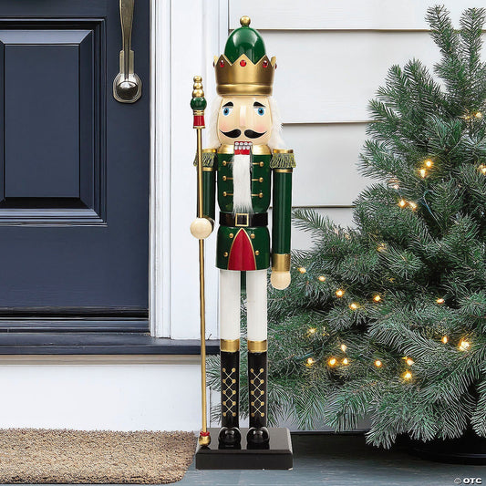 3 Ft Giant Nutcracker Toy Soldier Wood Christmas Outdoor Decoration Prop Green