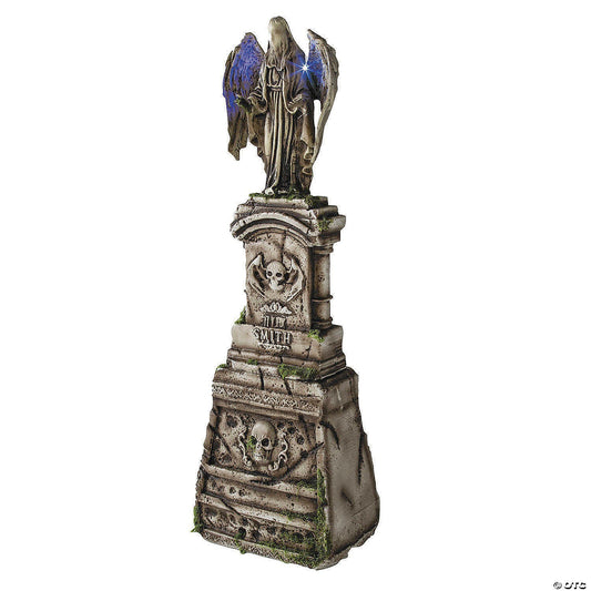 5.7 Ft Angel Lighted Tombstone Grave Halloween Cemetery Haunted Spirit Prop 2025