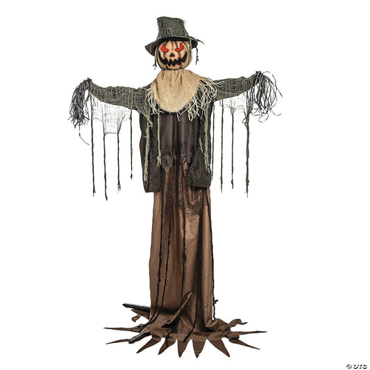 5.10 Ft Animated Rising Scarecrow Halloween Haunted Prop Decor Pumpkin Spirit