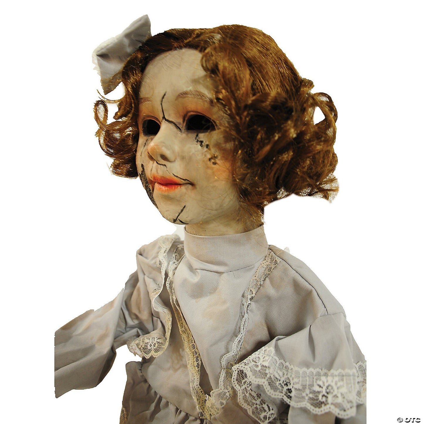 See Video! LifeSize Cracked Victorian Haunted Doll Talks Animated Halloween Prop
