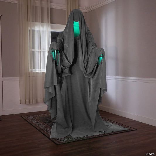 See Video! Lifesize Hooded Phantom Animatronic Halloween Decoration Prop Outdoor