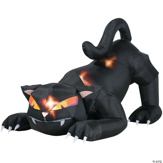 6' Black Cat Animated Inflatable Outdoor Halloween Yard Decoration Airblown Prop