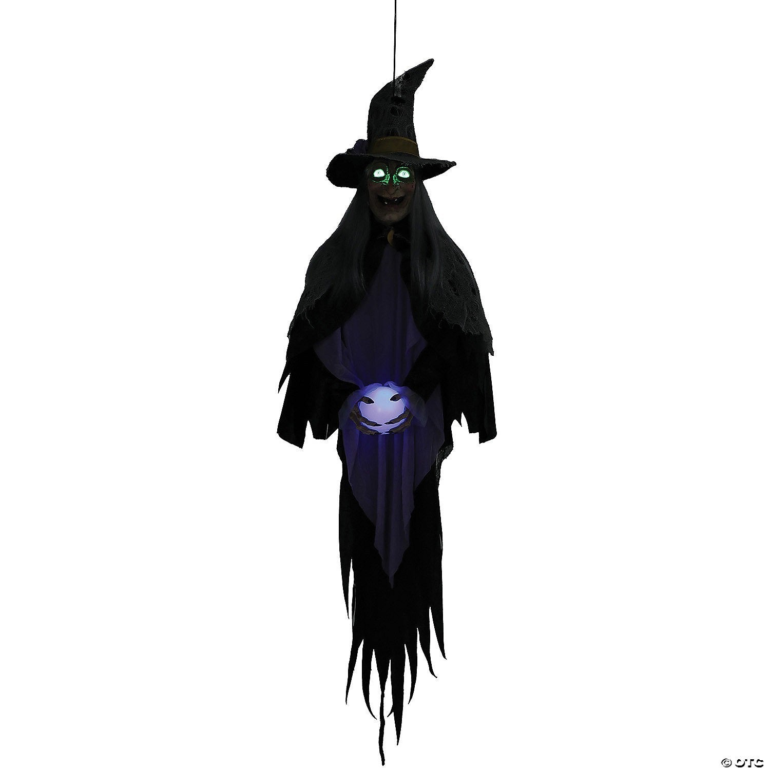Life Size 5 Ft Witch w Crystal Ball Animated Halloween Decor Haunt Porch Prop