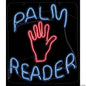 24" Lighted Neon PALM READER Sign LED Halloween Decor Haunt Prop Fortune Gypsy