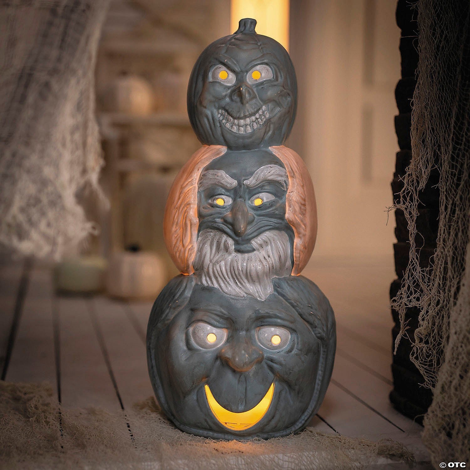 Hitchhiking Ghosts Pumpkins Lighted Halloween Outdoor Decor Haunted Mansion Prop