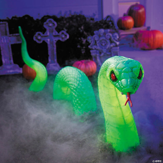20" Lighted Green Snake Halloween Spirit Haunted Outdoor Decor Yard Prop 2025