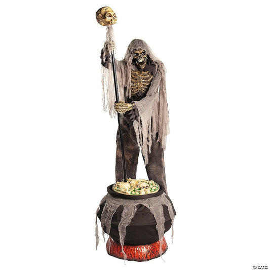 6.7 Ft Cauldron Creep Animatronic Halloween Spirit Haunt Decor Witch Prop 2025