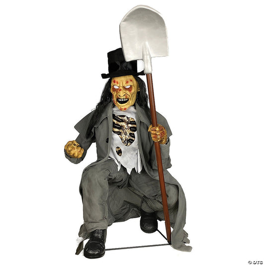 See Video! LifeSize Grave Digger Bone Collector Animatronic Halloween Haunt Prop