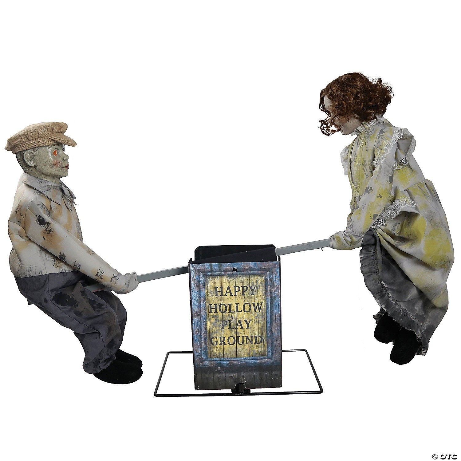 48" See Saw Haunted Victorian Spirit Doll Animated Halloween Playground Prop
