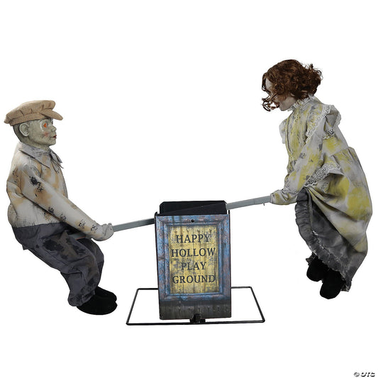 48" See Saw Haunted Victorian Spirit Doll Animated Halloween Playground Prop