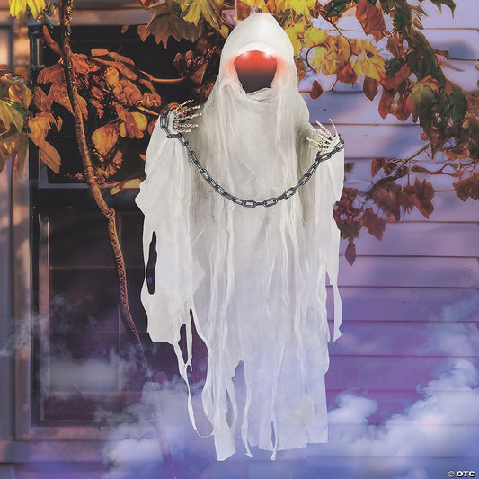 37" Faceless Ghost Chains Animated Halloween Decor Outdoor Haunt Yard Porch Prop