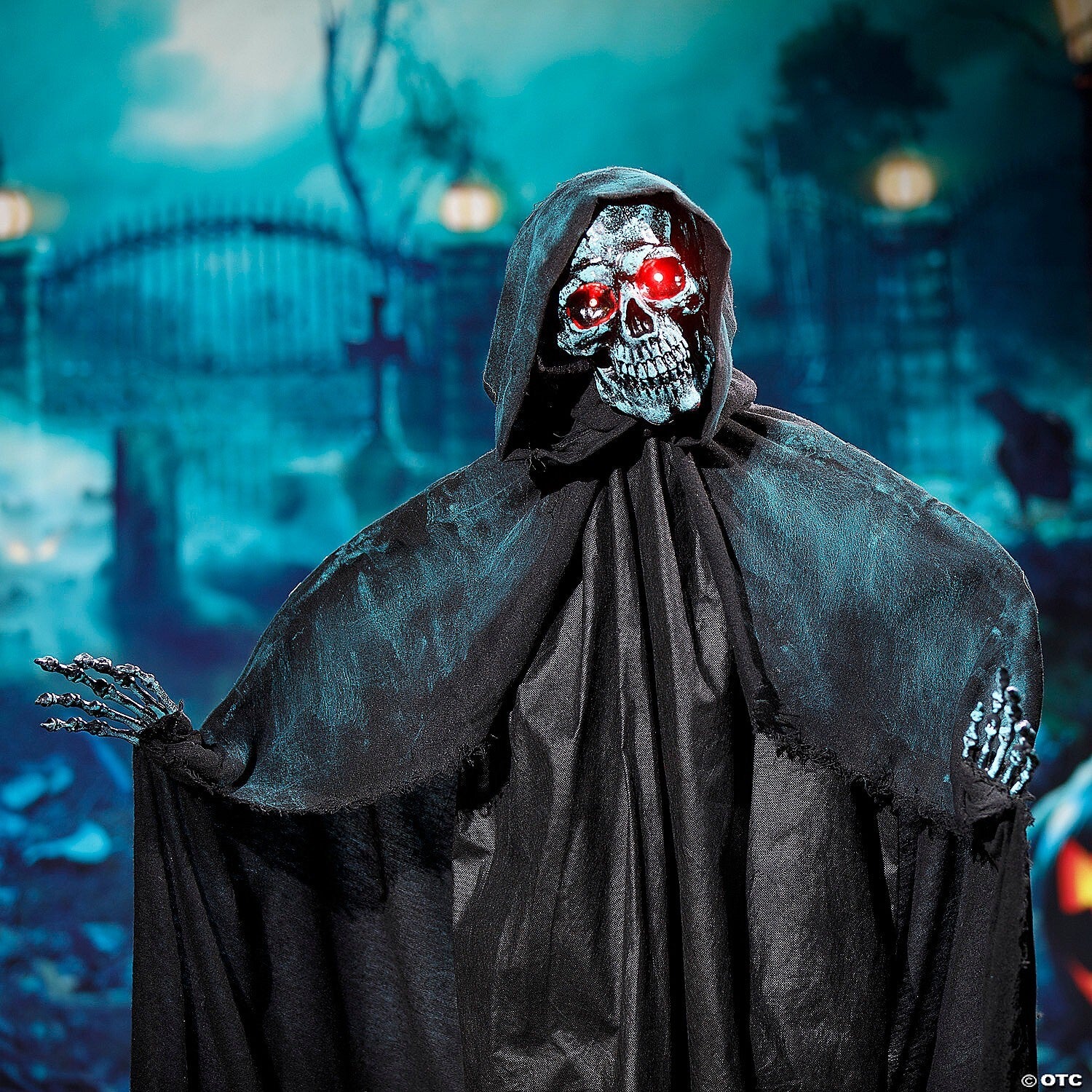 See Video! LifeSize Death Skeleton Statue Animatronic Halloween Haunt Yard Prop
