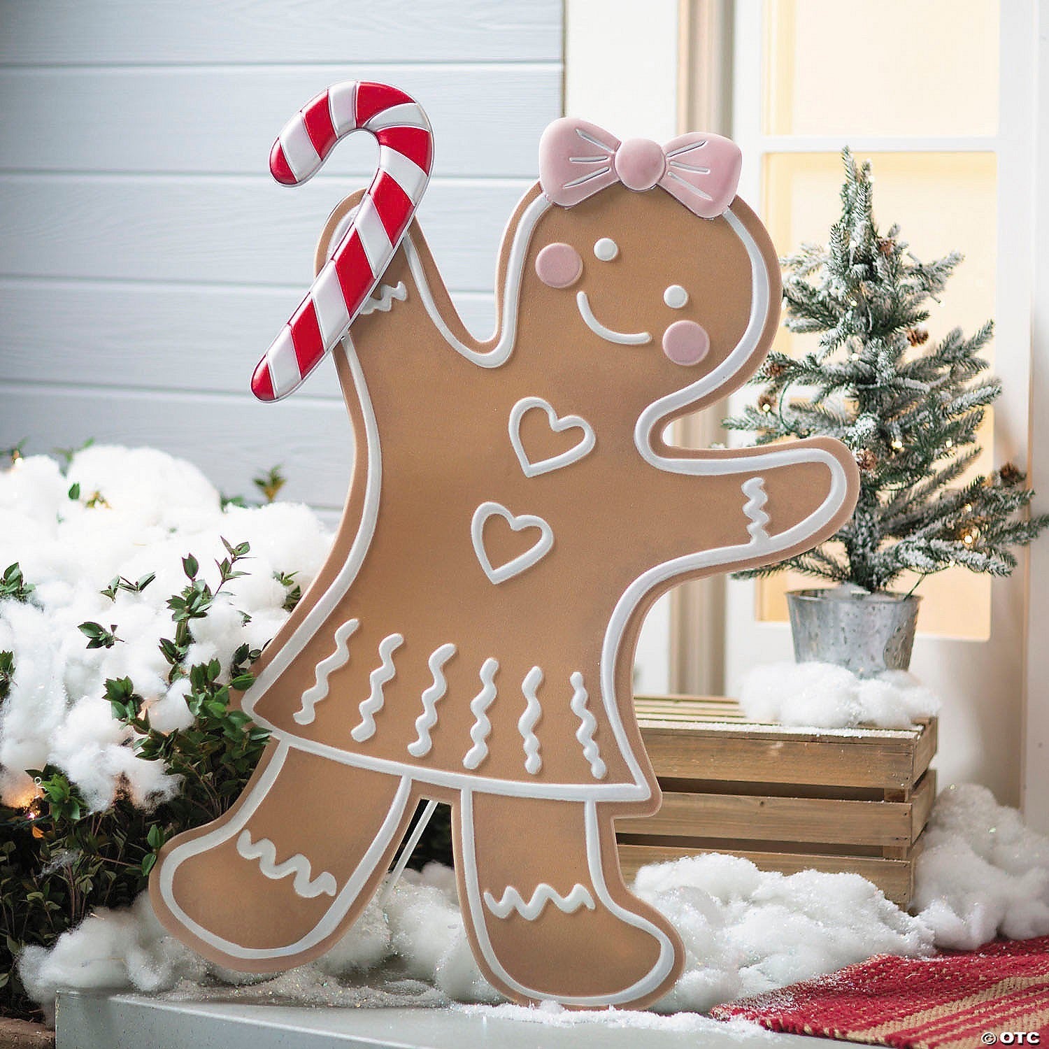 37" Giant Gingerbread Man Girl Standing Christmas Outdoor Decoration Porch Home